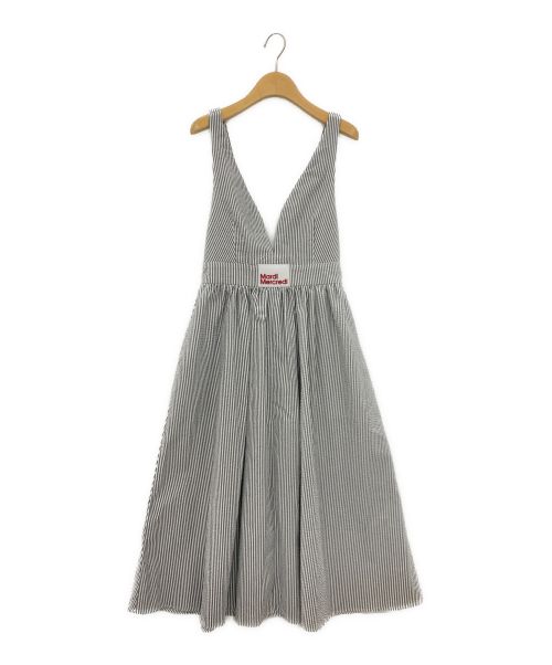 Mardi Mercredi（マルディメクルディ）Mardi Mercredi (マルディメクルディ) MAXI DRESS V NECK STRIPE グレー サイズ:Sの古着・服飾アイテム