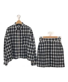 HER LIP TO（ハーリップトゥ）の古着「Oversized Check Shirt Set」｜ブラック×ホワイト