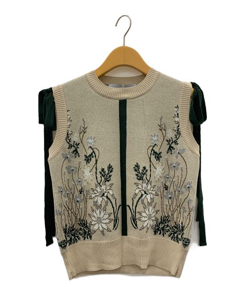 MURRAL（ミューラル）MURRAL (ミューラル) Garden flower knit vest エクリュ サイズ:Fの古着・服飾アイテム