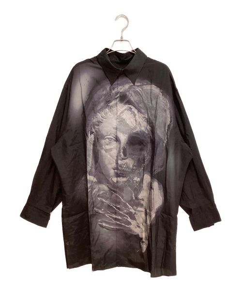 Yohji Yamamoto pour homme（ヨウジヤマモト プールオム）Yohji Yamamoto pour homme (ヨウジヤマモト プールオム) 23SS BODY SIDE BTN OPEN BLOUSE（ボディサイドボタンオープンブラスすオープンブラウス） ブラック サイズ:2の古着・服飾アイテム