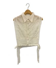 JANE SMITH（ジェーンスミス）の古着「LINEN MESH EMBROIDERY SHIRT BIBS」｜ベージュ