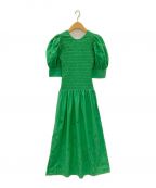 GANNIガニー）の古着「maxi smock dress」｜グリーン