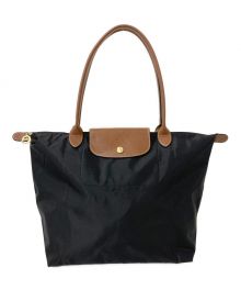 LONGCHAMP（ロンシャン）の古着「ルプリアージュトートバッグ」｜ブラック