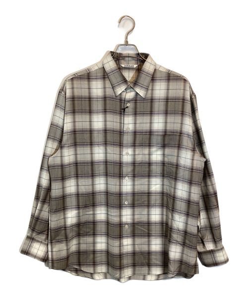 AURALEE（オーラリー）AURALEE (オーラリー) SUPER LIGHT WOOL CHECK SHIRT ベージュ×アイボリー サイズ:SIZE 5 未使用品の古着・服飾アイテム