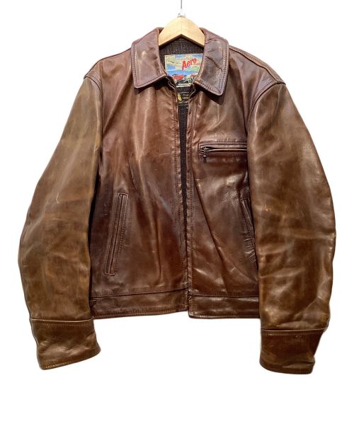 Aero LEATHER（エアロレザー）Aero LEATHER (エアロレザー) Highwayman Horsehide Leather Jacket ブラウン サイズ:38の古着・服飾アイテム