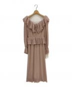 HER LIP TOハーリップトゥ）の古着「Majolica Pleated Long Dress」｜ピンクベージュ