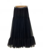 DRESSLAVEドレスレイブ）の古着「tulle gathered skirt」｜ブラック