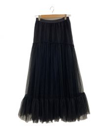 DRESSLAVE（ドレスレイブ）の古着「tulle gathered skirt」｜ブラック