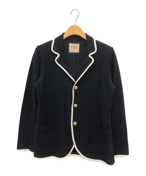 MORGANO（モルガーノ）MORGANO (モルガーノ) PIPING KNITTING JACKET ブラック サイズ:44の古着・服飾アイテム