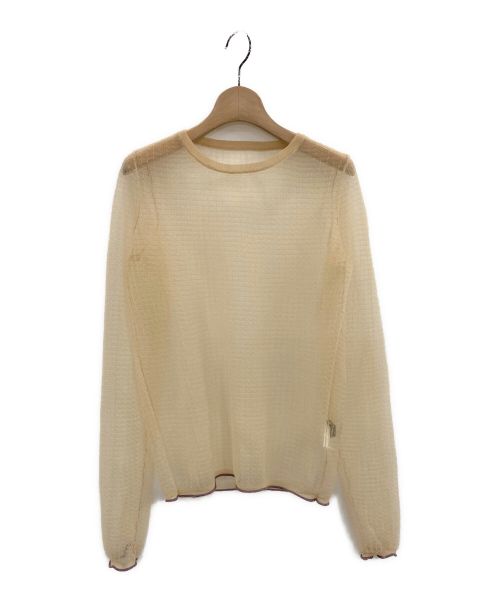 muller of yoshiokubo（ミュラーオブヨシオクボ）muller of yoshiokubo (ミュラーオブヨシオクボ) LATTICE SHEER KNIT ベージュ サイズ:36の古着・服飾アイテム