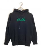 sacai×KAWSサカイ×カウズ）の古着「Flock Print Hoodie」｜ブラック×グリーン