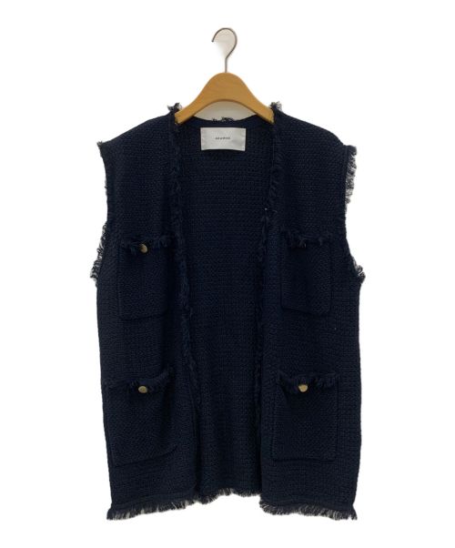 ADAWAS（アダワス）ADAWAS (アダワス) SUMMER TWEED KNIT VEST ネイビー サイズ:FREEの古着・服飾アイテム