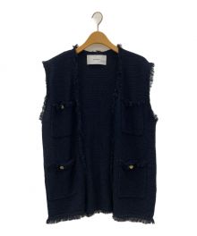 ADAWAS（アダワス）の古着「SUMMER TWEED KNIT VEST」｜ネイビー