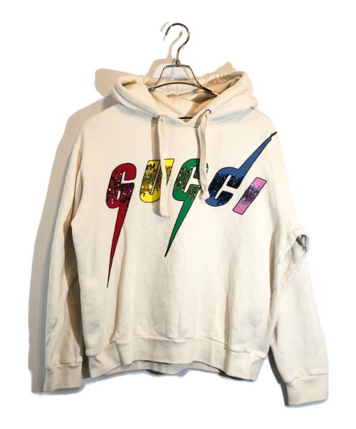 GUCCI（グッチ）GUCCI (グッチ) ブレードプリントプルオーバーパーカー ベージュ サイズ:SIZE Sの古着・服飾アイテム