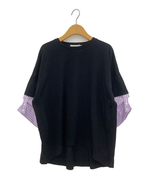 ENFOLD（エンフォルド）ENFOLD (エンフォルド) SHIRT LAYERED T-SHIRT ブラック サイズ:38の古着・服飾アイテム