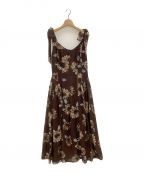 HER LIP TOハーリップトゥ）の古着「Sunflower-Printed Midi Dress」｜ブラウン