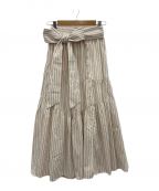 HER LIP TOハーリップトゥ）の古着「Cotton Blend Random Tiered Skirt」｜アイボリー