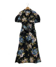 ERDEM（アーデム）の古着「フラワープリントシャツワンピース」｜ブラック