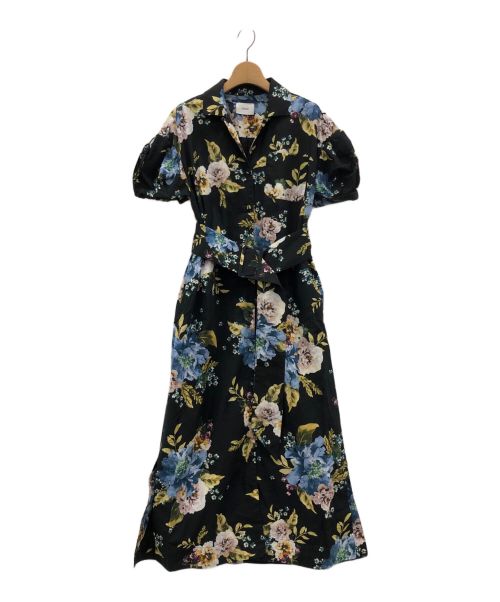 ERDEM（アーデム）ERDEM (アーデム) フラワープリントシャツワンピース ブラック サイズ:UK6の古着・服飾アイテム