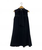 HER LIP TOハーリップトゥ）の古着「Lace Trimmed Bowtie Dress」｜ブラック