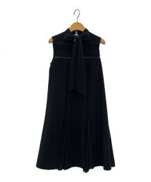 HER LIP TO（ハーリップトゥ）の古着「Lace Trimmed Bowtie Dress」｜ブラック