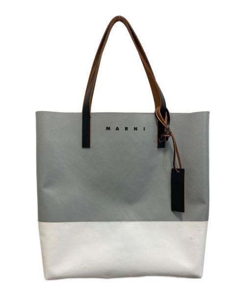 MARNI（マルニ）MARNI (マルニ) TRIBECA SHOPPING BAG グレー×ホワイト サイズ:UNIの古着・服飾アイテム