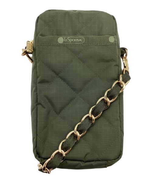 LeSportsac（レスポートサック）LeSportsac (レスポートサック) CHAIN MINI PHONE CRSBDYチェーンキルト オリーブの古着・服飾アイテム