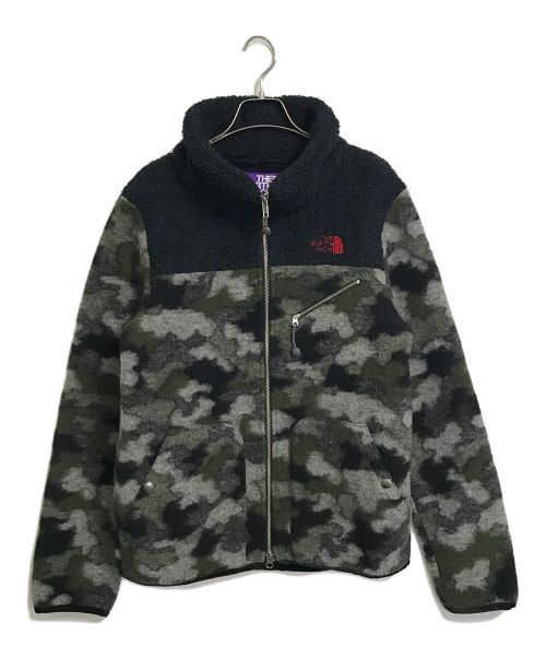 THE NORTHFACE PURPLELABEL（ザ・ノースフェイス パープルレーベル）THE NORTHFACE PURPLELABEL (ザ・ノースフェイス パープルレーベル) フリースジャケット Mountain Fleece Jacket マウンテンフリースジャケット ブラック×オリーブ サイズ:Lの古着・服飾アイテム