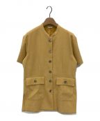 CLANEクラネ）の古着「CORDUROY STAND COLLAR SHIRT」｜イエロー