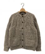 BATONERバトナ―）の古着「SPREAD ARAN CREW NECK CARDIGAN」｜グレージュ