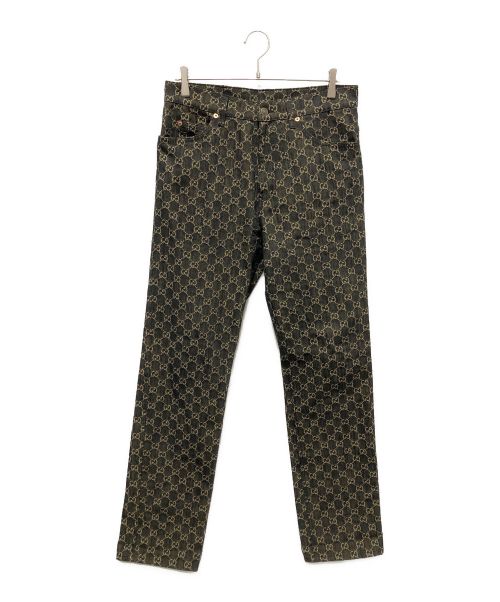 GUCCI（グッチ）GUCCI (グッチ) GGジャカードデニム パンツ ブラック サイズ:32の古着・服飾アイテム