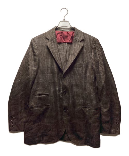 BRUNELLO CUCINELLI（ブルネロクチネリ）BRUNELLO CUCINELLI (ブルネロクチネリ) ウール混ジャケット ブラウン サイズ:50の古着・服飾アイテム