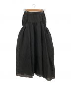 MAISON SPECIALメゾンスペシャル）の古着「Sheer Jacquard Voluminous Skirt」｜ブラック