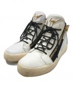 GIUSEPPE ZANOTTIジュゼッペザノッティ）の古着「Leather Double Zip Sneakers」｜ホワイト