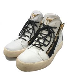 GIUSEPPE ZANOTTI（ジュゼッペザノッティ）の古着「Leather Double Zip Sneakers」｜ホワイト