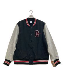 Champion REVERSE WEAVE（チャンピオン リバース ウィーブ）の古着「LETTERMANS JACKET」｜ブラック