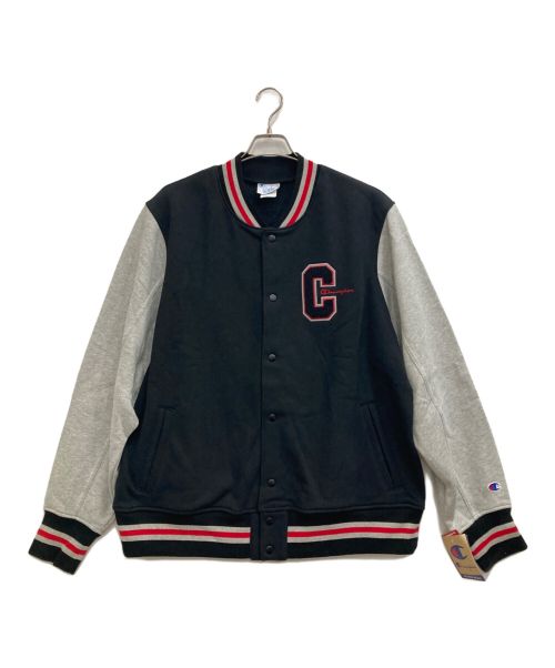 Champion REVERSE WEAVE（チャンピオン リバース ウィーブ）Champion REVERSE WEAVE (チャンピオン リバース ウィーブ) LETTERMANS JACKET ブラック サイズ:XLの古着・服飾アイテム