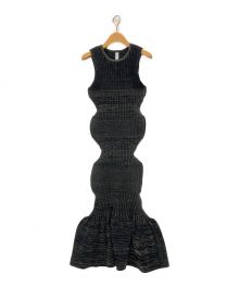 CFCL（シーエフシーエル）の古着「FLUTED GLITTER SLEEVELESS MERMAID DRESS」｜ブラック