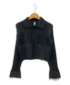 CFCLシーエフシーエル）の古着「FLUTED GLITTER CROPPED SHIRT CARDIGAN」｜ブラック