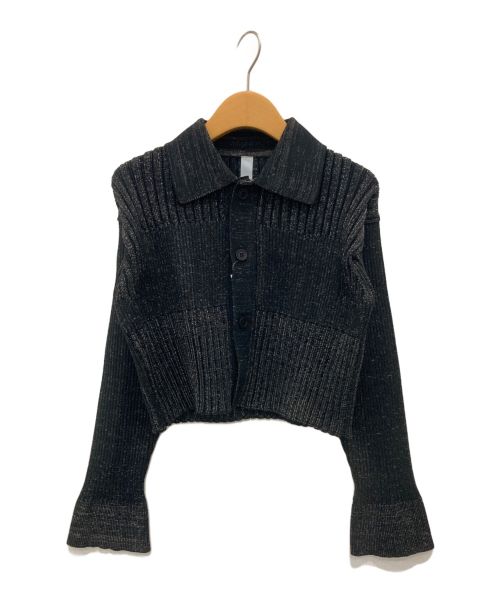 CFCL（シーエフシーエル）CFCL (シーエフシーエル) FLUTED GLITTER CROPPED SHIRT CARDIGAN ブラック サイズ:1の古着・服飾アイテム