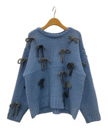 MAISON SPECIAL（メゾンスペシャル）の古着「Random Ribbon Knit Tops」｜ブルー