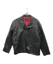 SUBCIETY（サブサエティ）の古着「FAKE LEATHER RIDERS JKT」｜ブラック