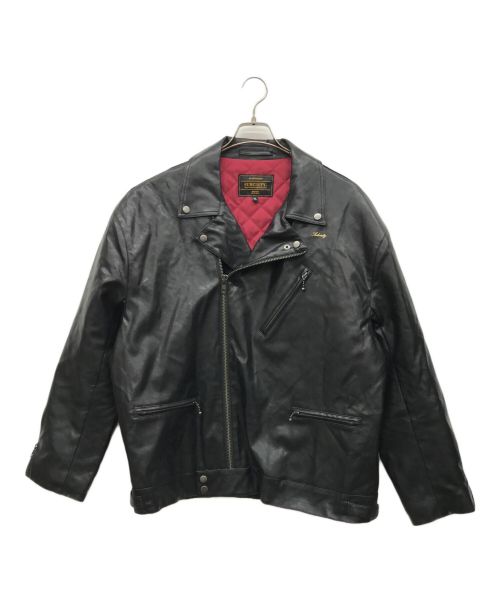 SUBCIETY（サブサエティ）SUBCIETY (サブサエティ) FAKE LEATHER RIDERS JKT ブラック サイズ:XLの古着・服飾アイテム