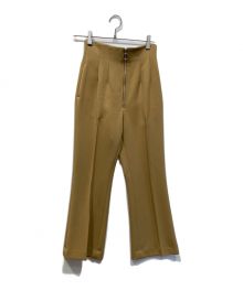 PHEENY（フィーニー）の古着「TWILL HIGH WAIST FLARED SLACKS」｜ブラウン