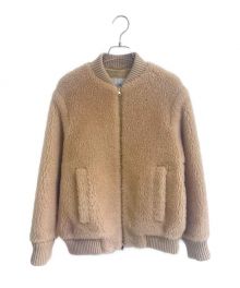 MaxMara（マックスマーラ）の古着「ARCELLA TEDDY テディ ウール×カシミヤ ボンバージャケット」｜ベージュ