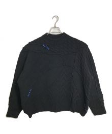 ZARA×ADERERROR（ザラ×アーダーエラー）の古着「パッチワークオーバーサイズニット　ビッグニット」｜ブラック