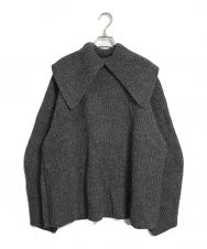 BLACK by moussy (ブラックバイマウジー) cape collar knit tops グレー サイズ:FREE