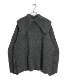 BLACK by moussy（ブラックバイマウジー）の古着「cape collar knit tops」｜グレー