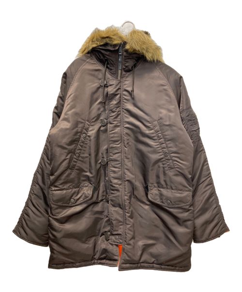 ALPHA INDUSTRIES（アルファインダストリーズ）ALPHA INDUSTRIES (アルファインダストリーズ) N-3B SLIM FIT JACKET PARKA ダークブラウン サイズ:3XLの古着・服飾アイテム