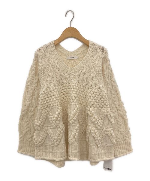 Venit（ヴェニット）Venit (ヴェニット) Hand Alan knit ホワイト サイズ:38の古着・服飾アイテム